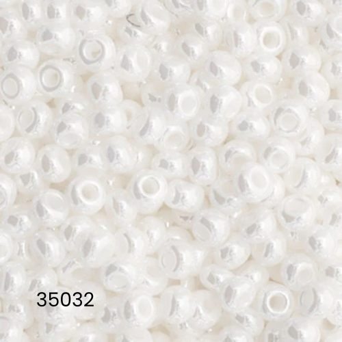 Czech Seed Bead 11/0 Opaque White Luster Hank - Alberta Bead Store