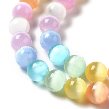 Selenite Rainbow Gemstone Bead - Crystals and Sun Signs