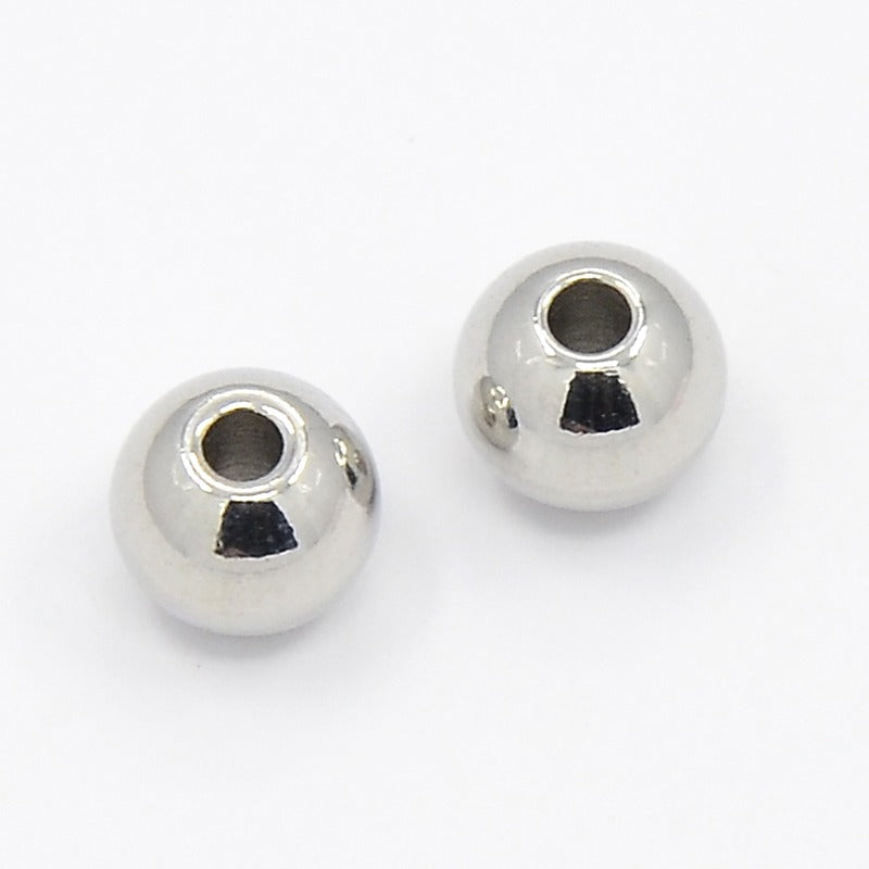 Connector Bead 304SS Stainless Color Smooth Round 20pc | Alberta Bead Store
