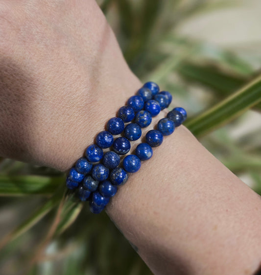 Lapis Lazuli Gemstone Bead Bracelet | The Stone of Intuition