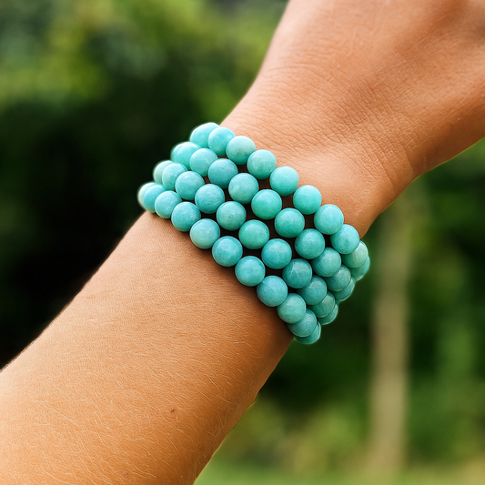 Amazonite Gemstone Bead Bracelet