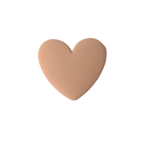 Matte Acrylic Heart Cabochons 33mm