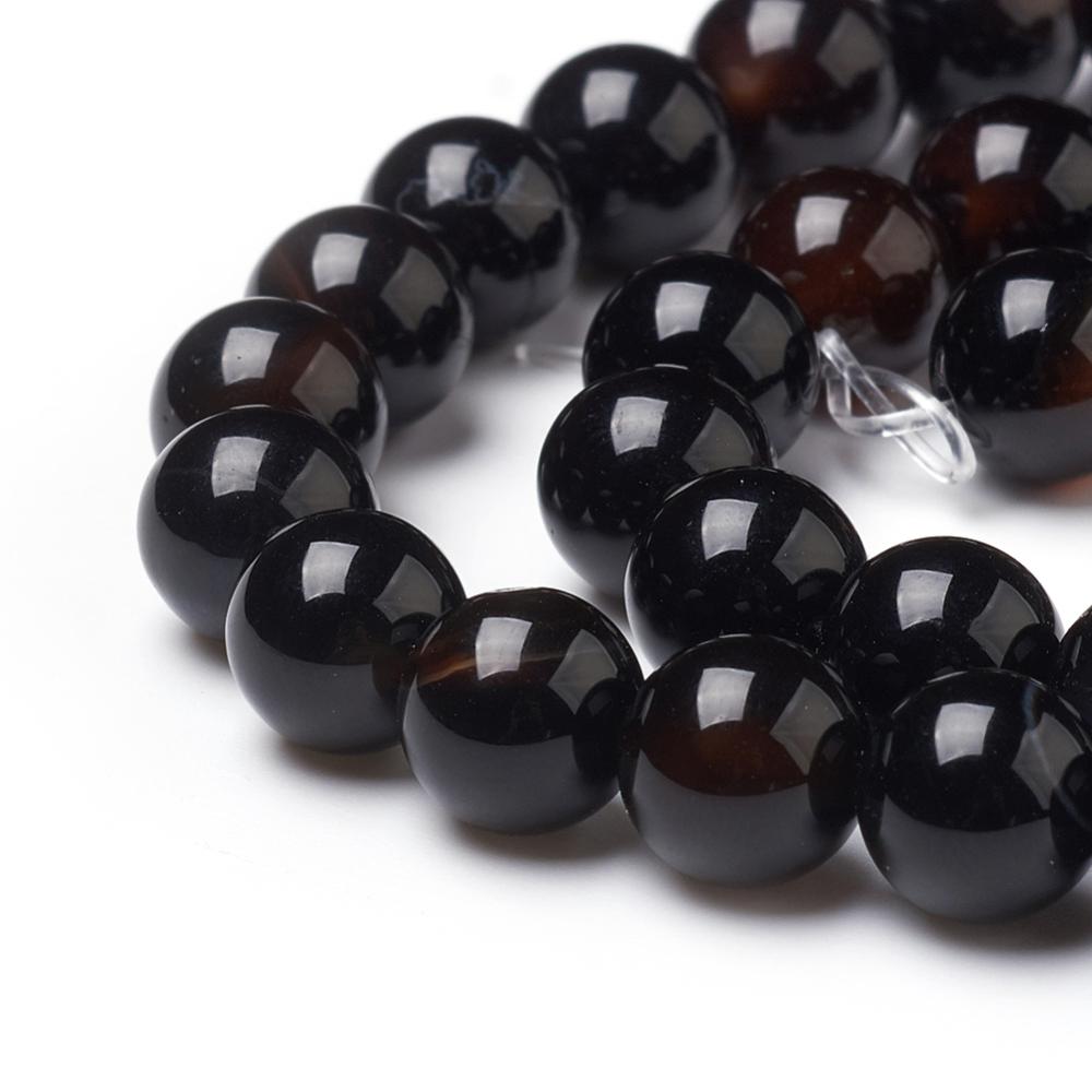 Black Agate B Grade Gemstone Bead | Alberta Bead Store