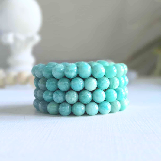 Amazonite Gemstone Bead Bracelet | The Stone of Truth - Crystals and Sun Signs