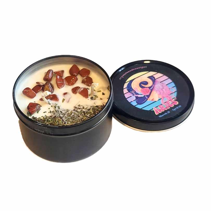 Zodiac Essential Oil Soy Wax Candles 8oz - Crystals and Sun Signs Co