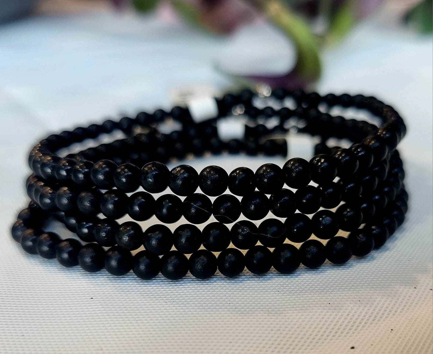 Shungite Gemstone 4MM Bead Bracelet - Witches Ink LTD - O/A Crystals and Sun Signs