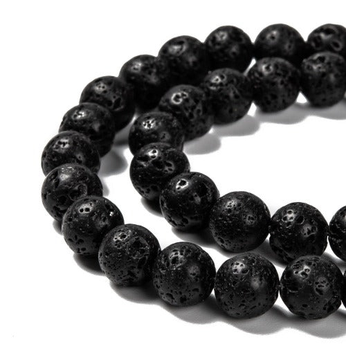 Black Lava Beads - All Sizes - Witches Ink LTD - O/A Crystals and Sun Signs