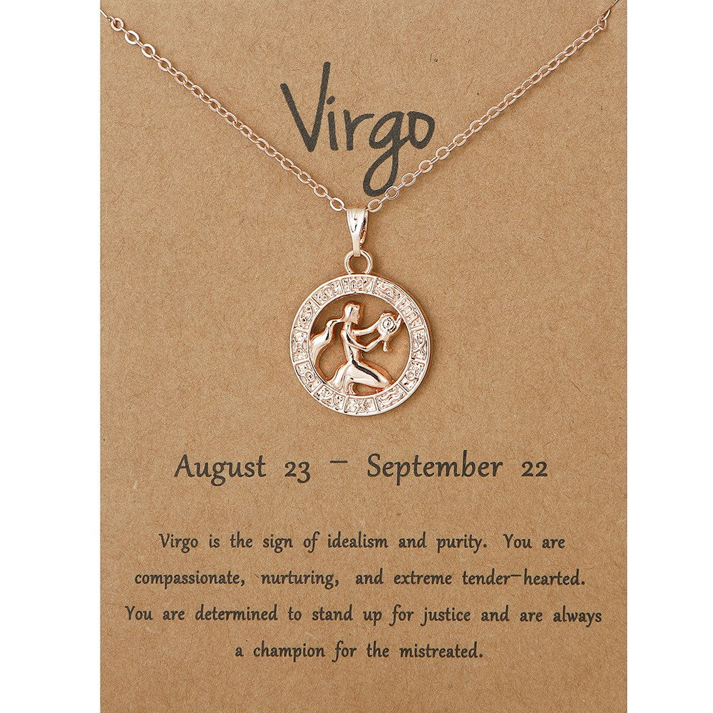 Zodiac Sign Constellation Pendants Necklace - Premium Necklace from Crystals and Sun Signs Co - Shop now at Crystals and Sun Signs Co