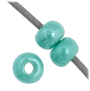 Czech Seed Bead 11/0 Vial Opaque Turquoise Luster - Alberta Bead Store