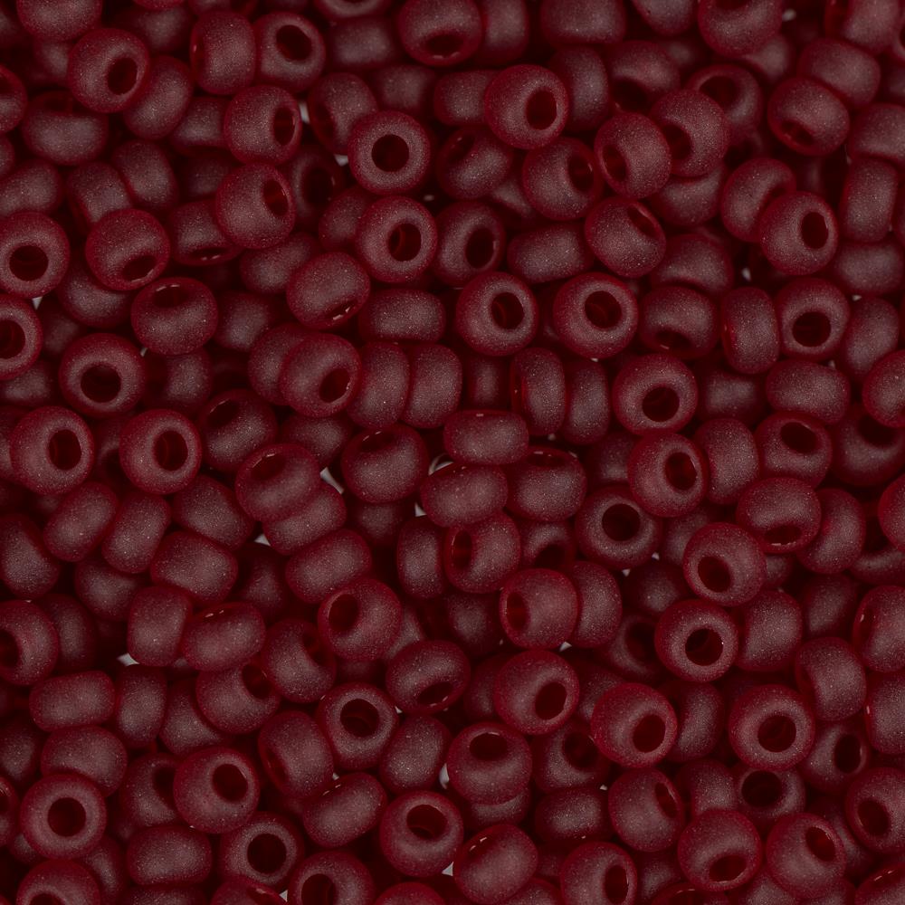 Czech Seed Bead 11/0 Transparent Garnet Matt