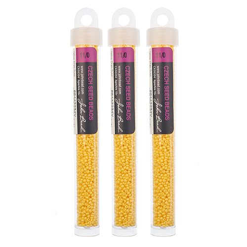 Czech Seed Bead 11/0 Yellow Chalk Dyed Solgel - Alberta Bead Store