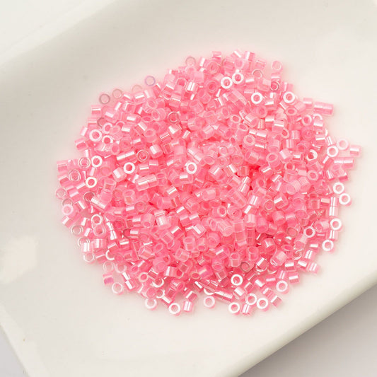 Cylin Bead 11/0 Dark Crystal Pink Lined Ceylon