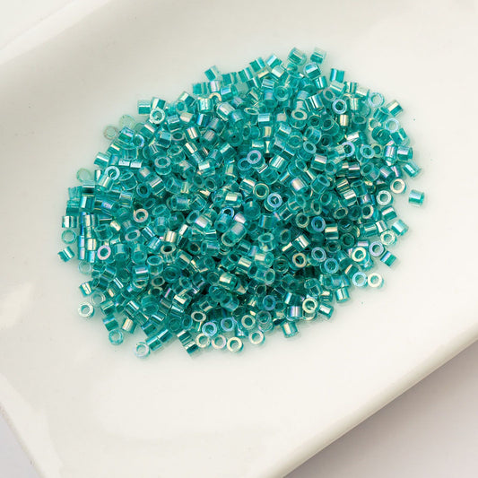 Cylin Bead 11/0 Transparent Teal Caribbean AB