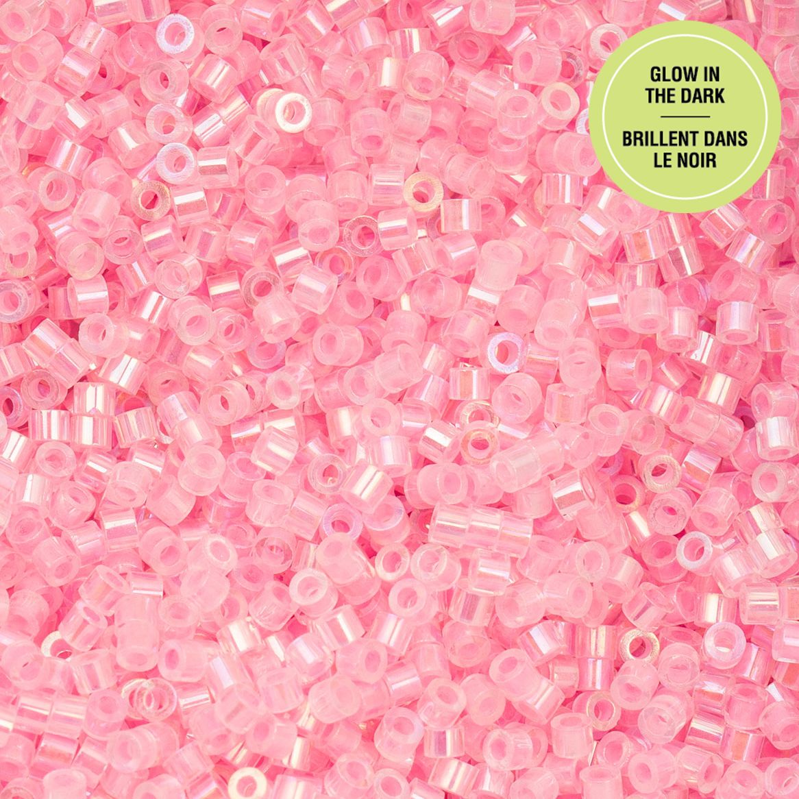 Cylin Bead 11/0 Glow in Dark AB Rose