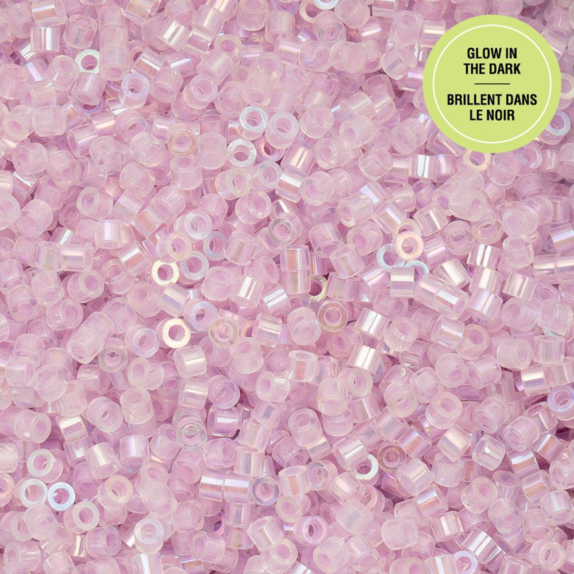 Cylin Bead 11/0 Glow in Dark AB Violet