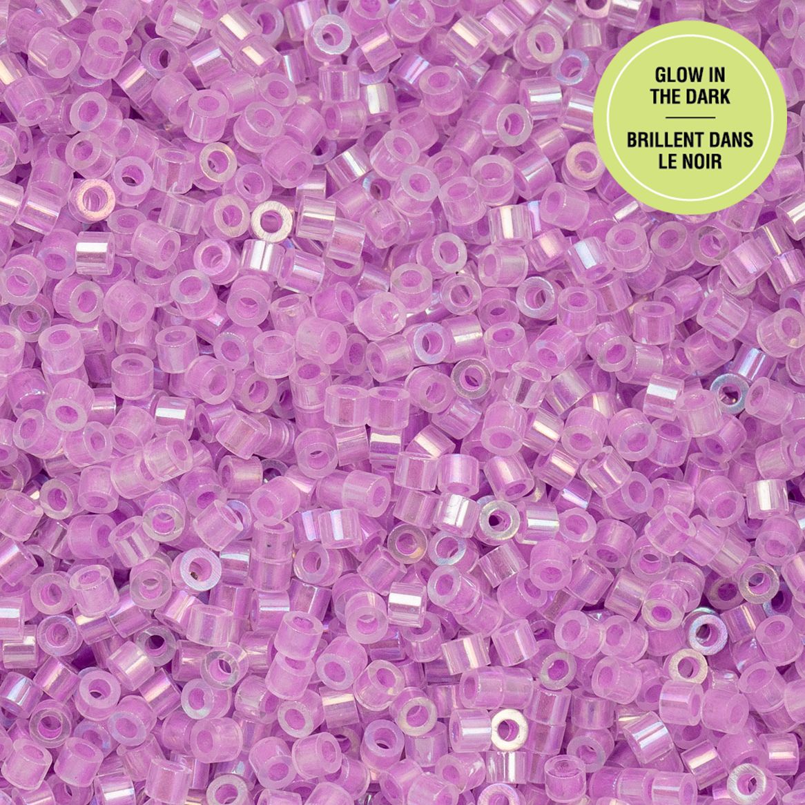Cylin Bead 11/0 Glow in Dark AB Purple