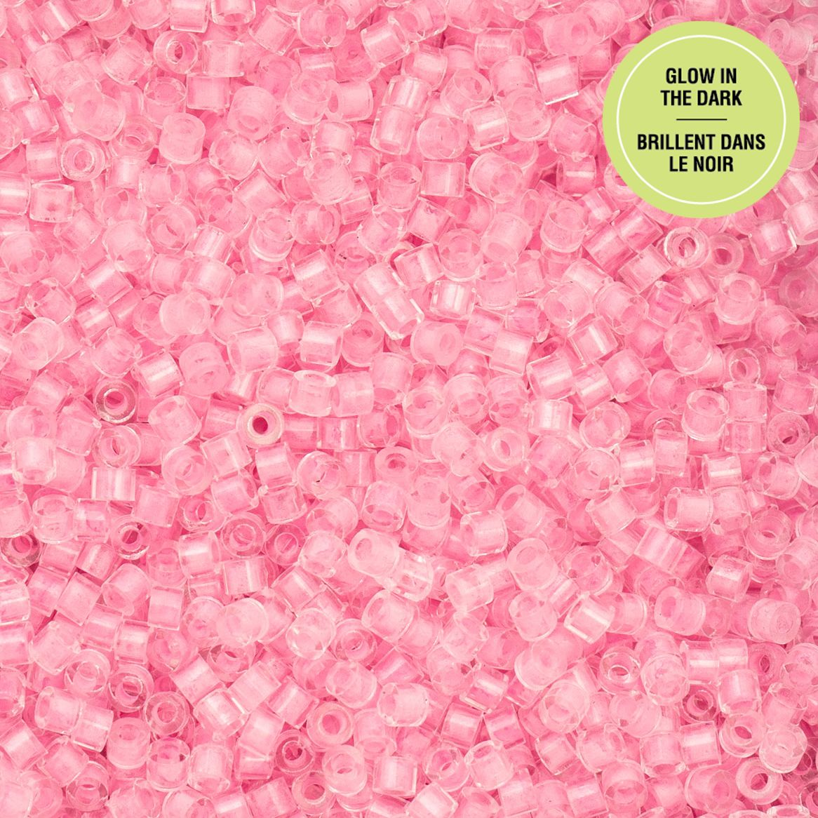 Cylin Bead 11/0 Glow in Dark Pink
