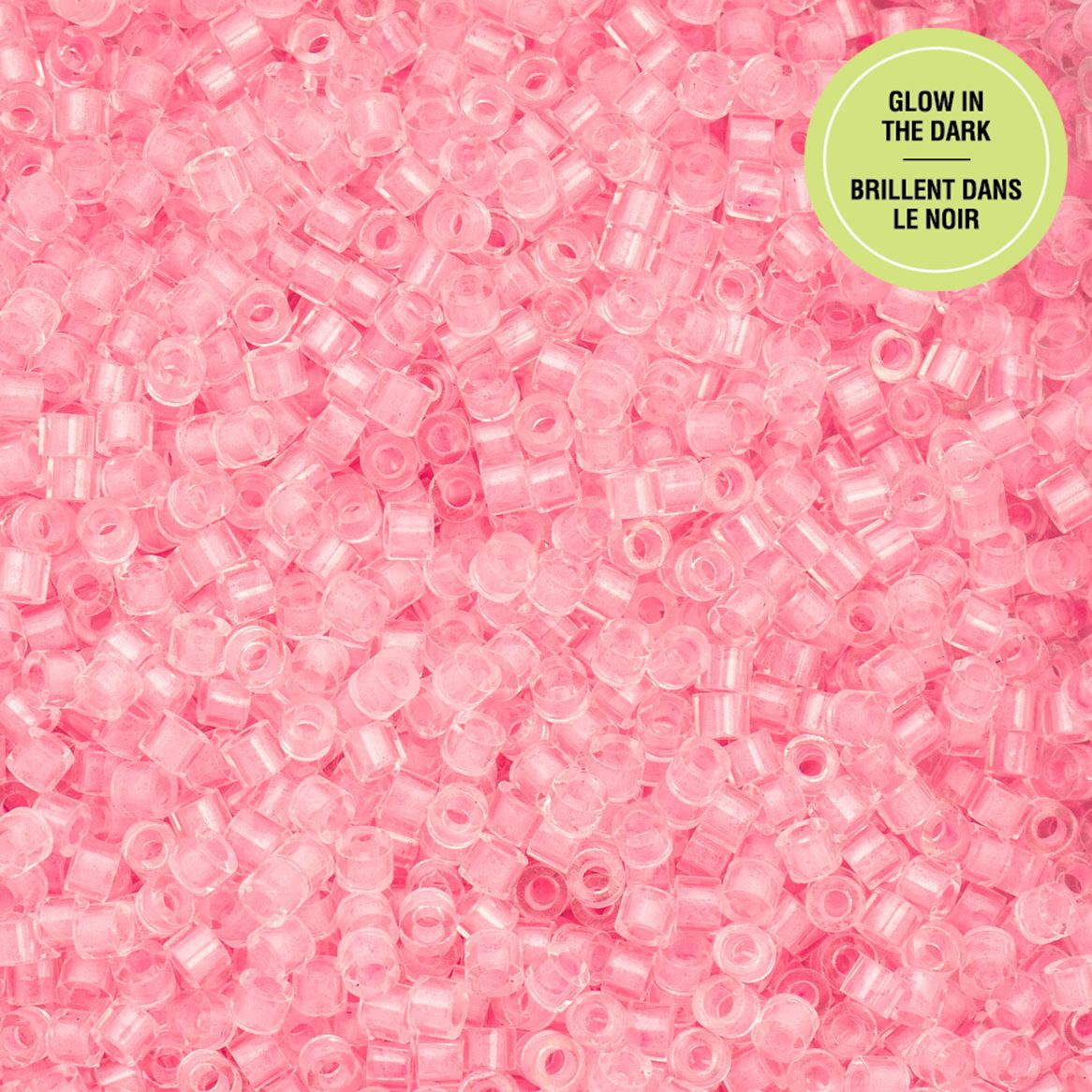 Cylin Bead 11/0 Glow in Dark Pink Neon