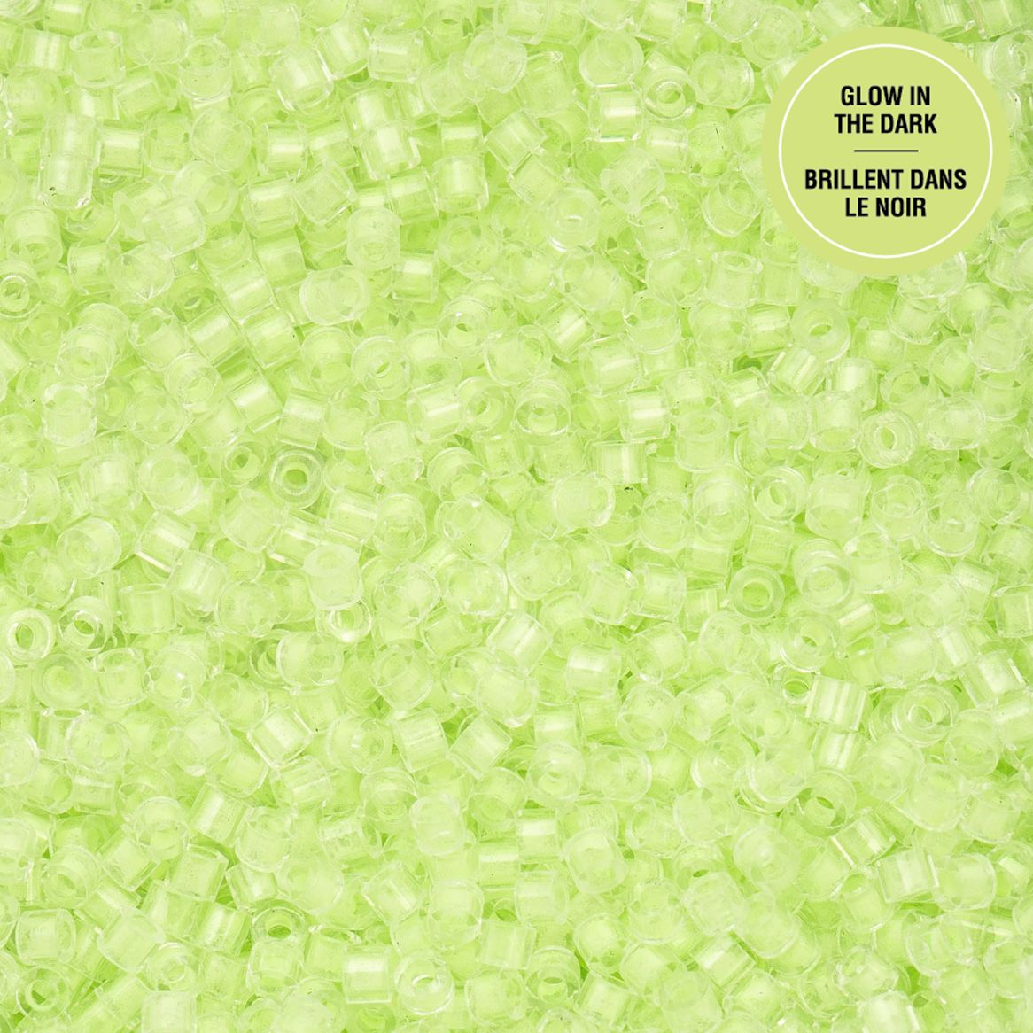 Cylin Bead 11/0 Glow in Dark Light Green