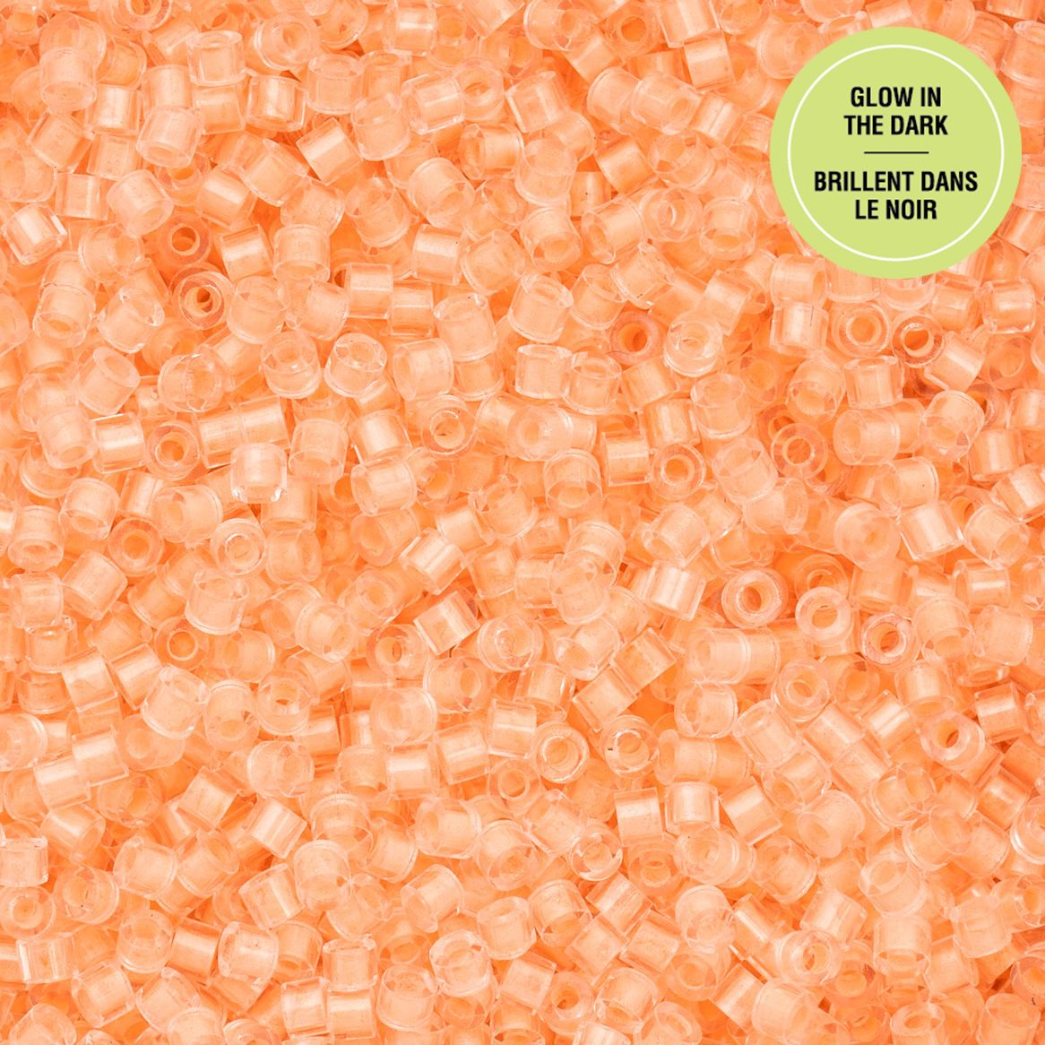 Cylin Bead 11/0 Glow in Dark Orange