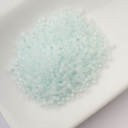 Cylin Bead 11/0 Matt Macaron AB Soft Blue - Alberta Bead Store