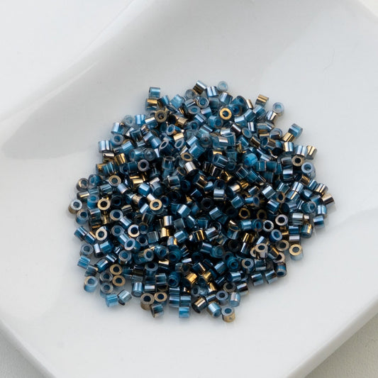 Cylin Bead 11/0 Gilded Halo Blue Flame