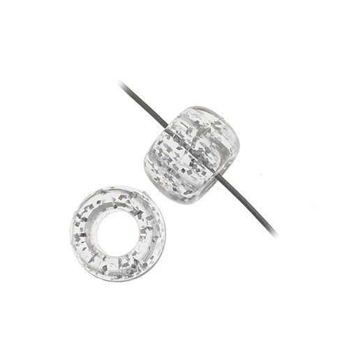 Crow Bead/Pony Bead Sparkle 9mm Silver
