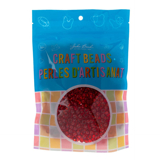 Crow Bead/Pony Bead Transparent 9mm Ruby
