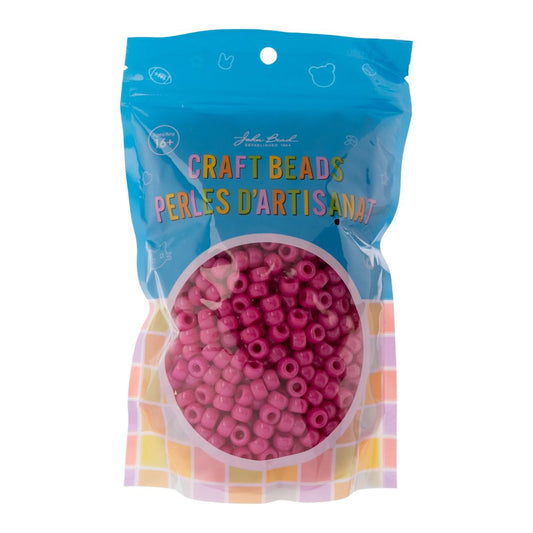 Crow Bead/Pony Bead Opaque 9mm Light Cerise