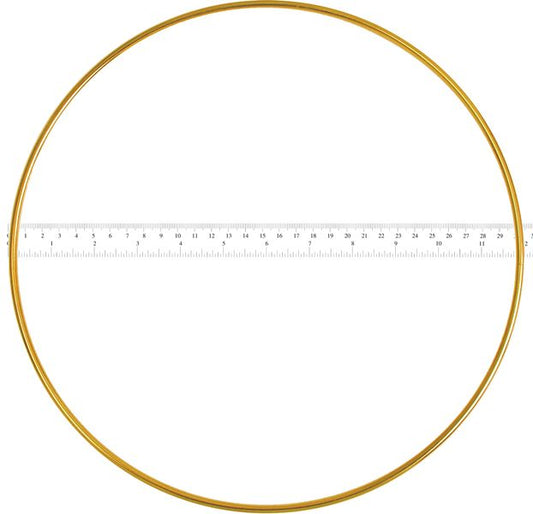 Gold Macrame Hoop 12in