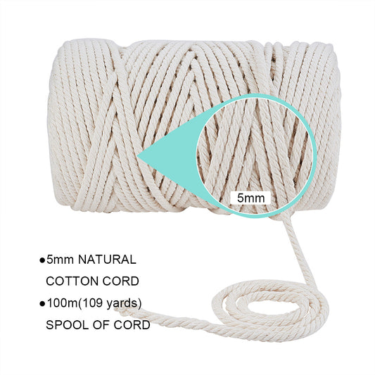 Macrame Cotton Cord 5MM 100MM Roll | Crystals and Sun Signs Co