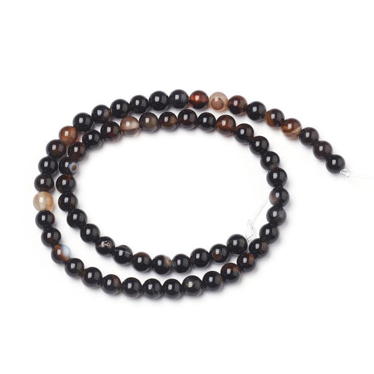 Black Agate B Grade Gemstone Bead | Alberta Bead Store