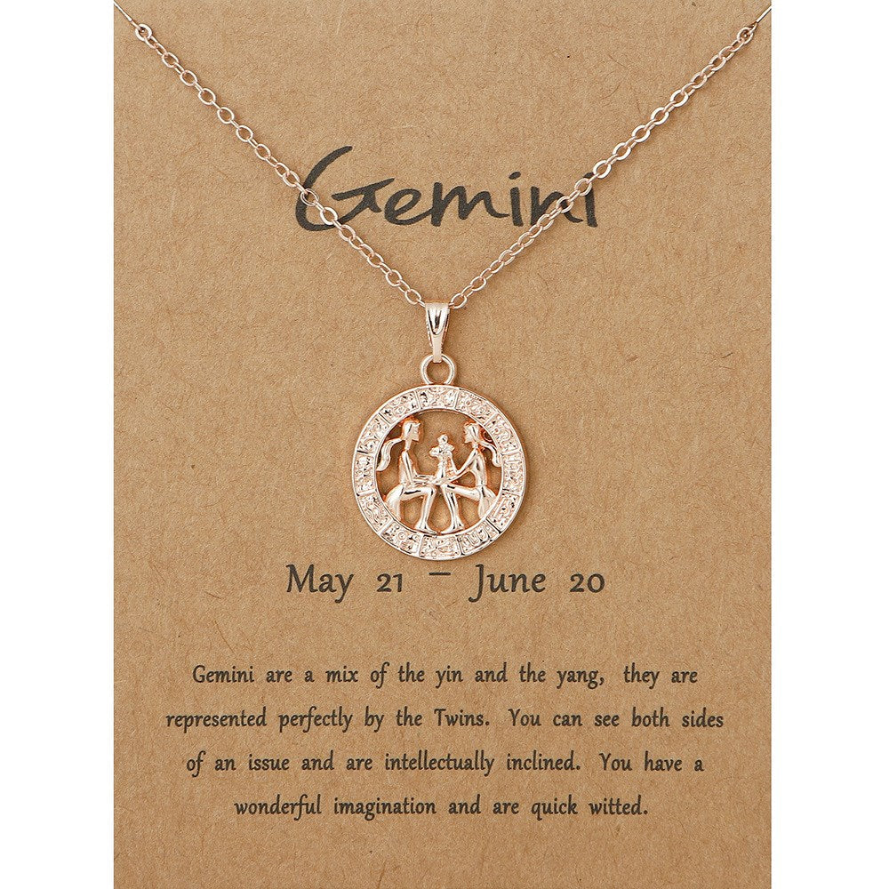 Zodiac Sign Constellation Pendants Necklace - Premium Necklace from Crystals and Sun Signs Co - Shop now at Crystals and Sun Signs Co