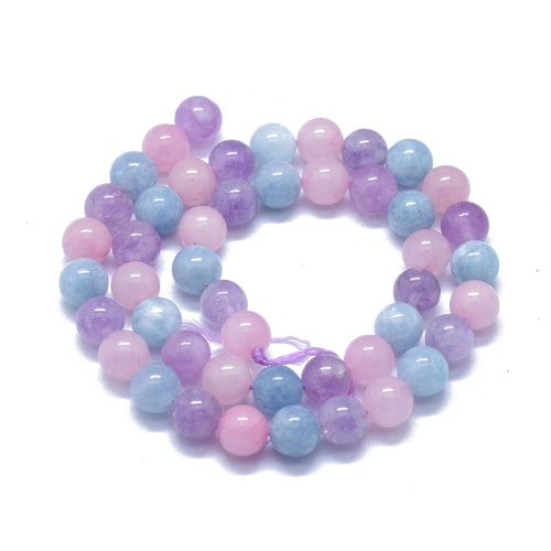 Aquamarine, Rose Quartz and Amethyst Gradient Bead Strand - Alberta Bead Store