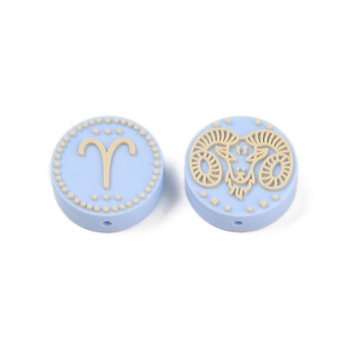 Aries zodiac silicone focal bead