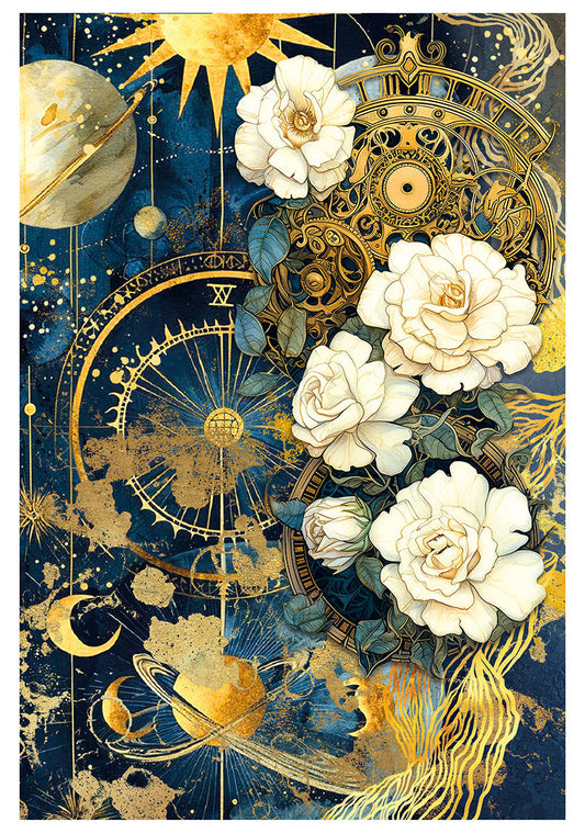 Rice Paper A4 MIXED 4/Pkg Celestial - Ecstasy Crafts