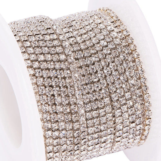 Rhinestone Silver Cup Chain SS6 Crystal 1 Yard