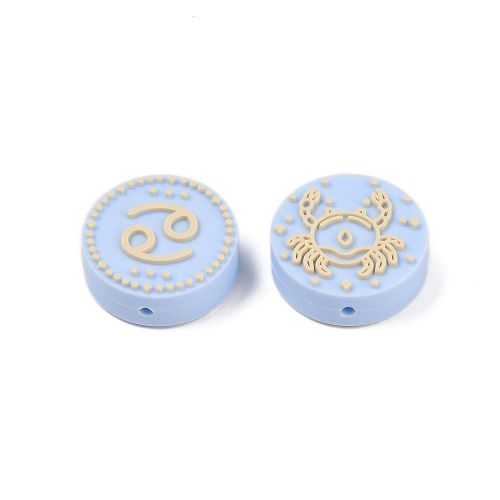Cancer zodiac silicone focal bead