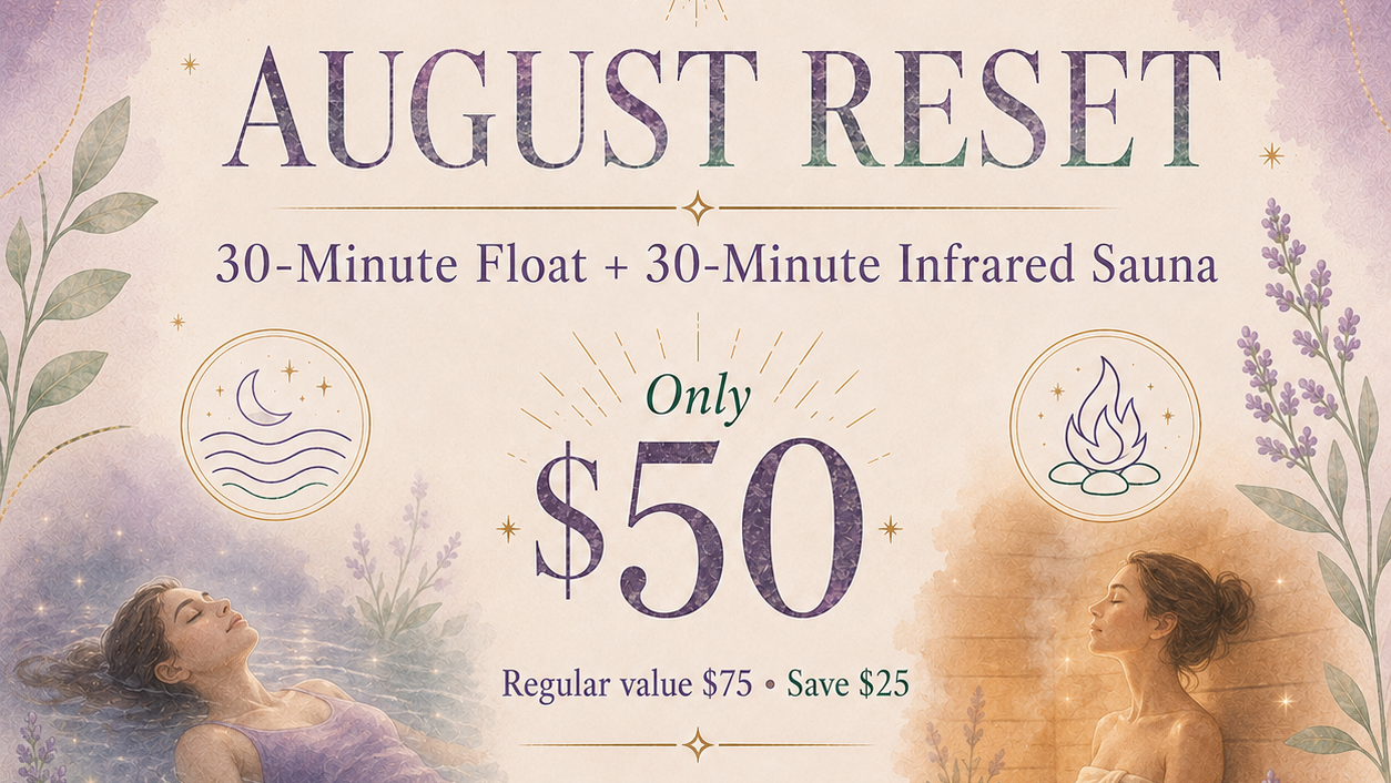 August Reset 30min Float and 30 Min Infrared Sauna