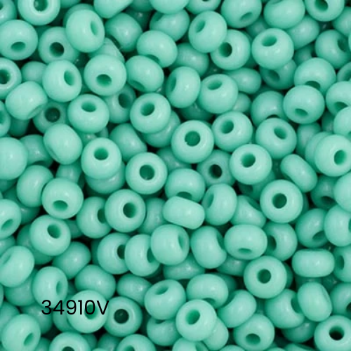 Czech Seed Bead 10/0 Opaque Turquoise - Alberta Bead Store