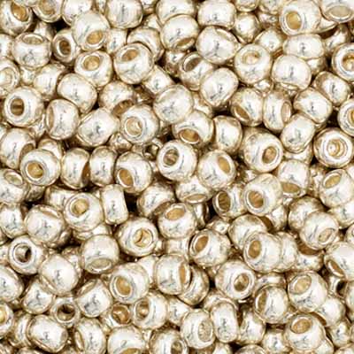 Czech Seed Bead 11/0 Metallic Silver #018 - Alberta Bead Store