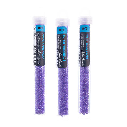 Czech Seed Beads 10/0 Transparent Mauve Rainbow AB - Alberta Bead Store