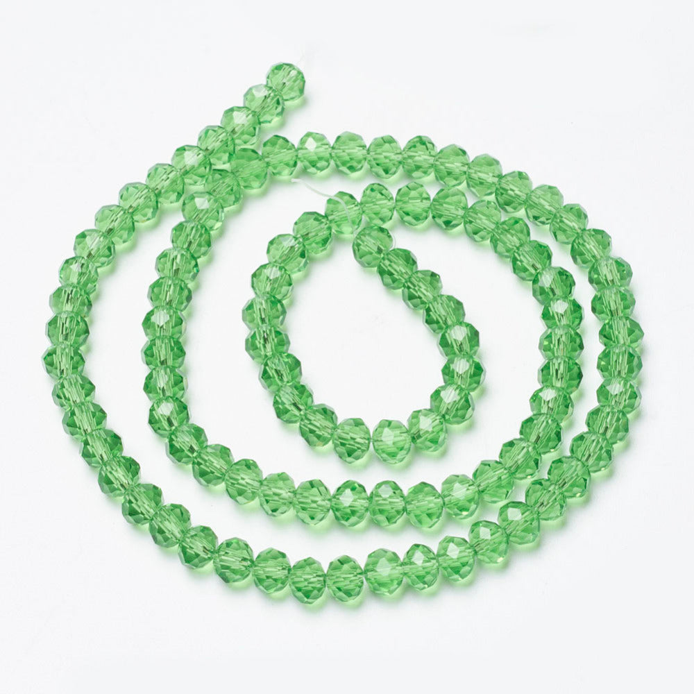 Glass Bead Rondelle Lime Green 4x3mm