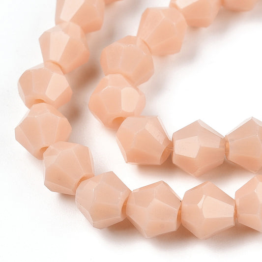 Glass Bead Bicone PeachPuff 6x6mm