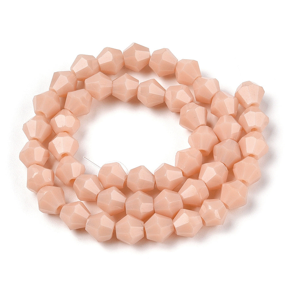 Glass Bead Bicone PeachPuff 6x6mm