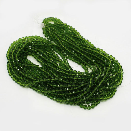 Glass Bead Faceted Round Green 8mm - Alberta Bead Store
