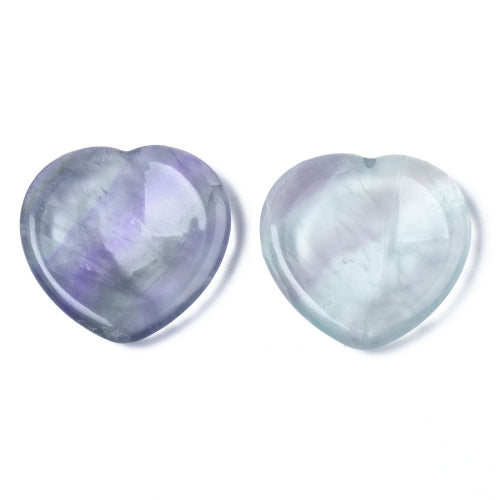 Fluorite gemstone worry heart - 1