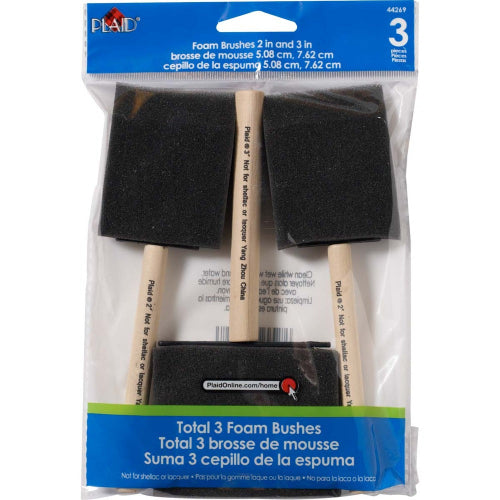 Foam Brush Set, 2" & 3" (3pc) | Alberta Bead Store