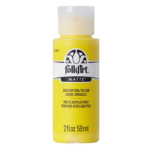 FolkArt Matte Acrylic Paint, 2 oz. - Daffodil Yellow | Alberta Bead Store