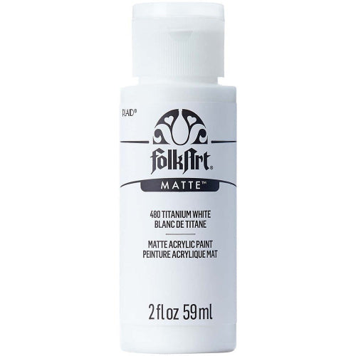 FolkArt Matte Acrylic Paint, 2 oz. - Titanium White | Alberta Bead Store